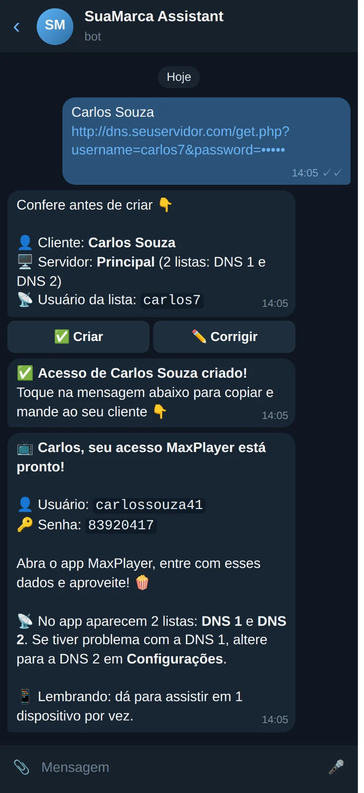 Chat with the SuaMarca Assistant bot