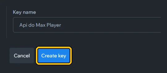 Give it a name you will recognize (e.g. **Sigma**) and click **Create key** again.